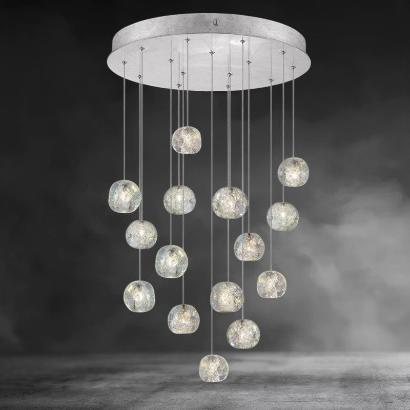 Nature-inspired round crystal Chandelier